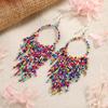 Bohemian Retro Ethnic Tassel Earrings with Long Rice Beads for Women