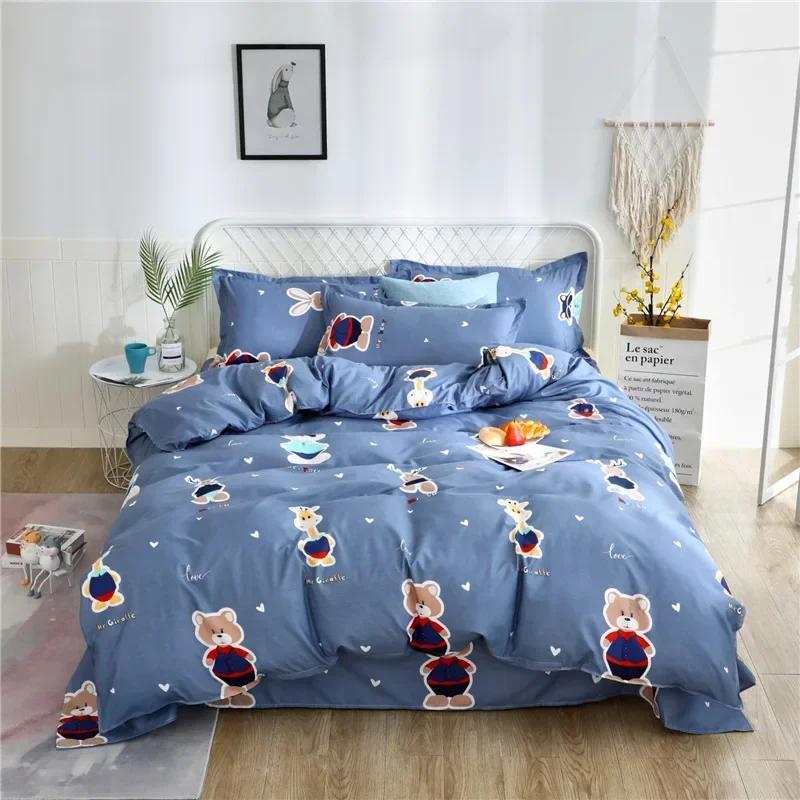 Cute Cartoon Print Duvet Cover 220x240 Lovely Pattern Adults Kids Quilt Cover AB Double-sided Comforter Covers No Pillow Cases