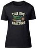This Guy Loves Tractors Funny Farming Farmer Womens T-Shirt Ladies Gift Tee