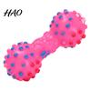 Oral Health Care Dog Toys Squeaky Dumbbell Toy, Vinyl Chew Spiky Teeth Safe Non-Toxic Cleaning Toy for Small Large Dogs Interactive Play Bright