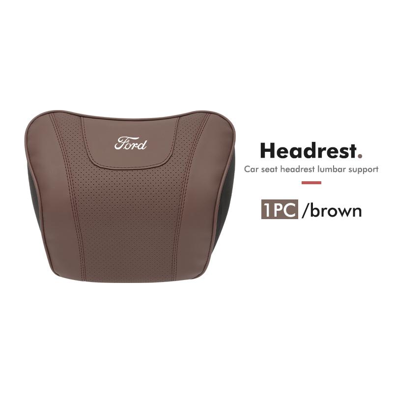 Car Headrest Lumbar Support Leather Auto Seat Neck Waist Cushion For Ford Fiesta Ranger Mondeo Escape Ecosport Fusion Explorer
