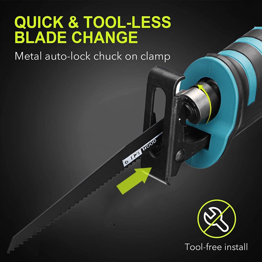 2400W Brushless Electric Reciprocating Saw Adjustable 3 Orientations Modes Cutting Saw Portable Cordless Handheld Power Tool