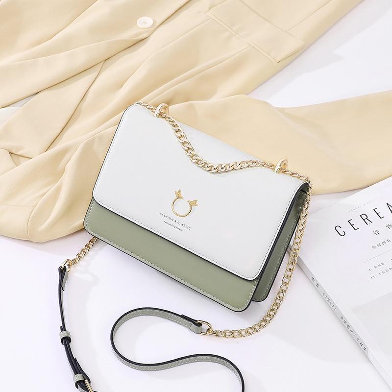 Small Bag New Trendy Leather Women's Bag Chain Bag Highend Messenger Bag Women's Fashion Shoulder Small Square Bag