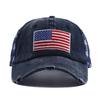 Popular European, American flag embroidery baseball cap mesh cap retro washed baseball cap sun hat