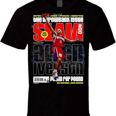 Allen Iverson Slam Cover MenWomen T Shirt Black