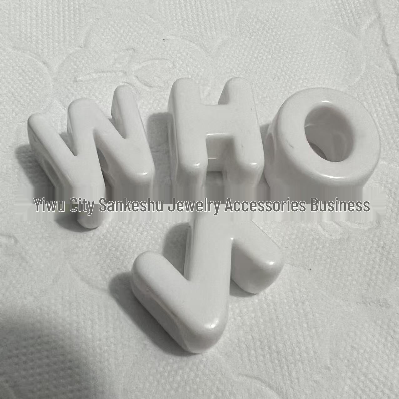 Acrylic Letter Bead Phone Chain - Handmade Macaron Style Accessory