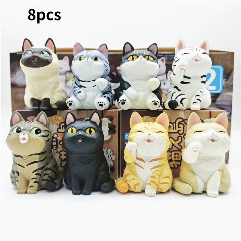 Cat Figure Action Cartoon Model Toy Decoration Kid Ornament Tabletop Ornament