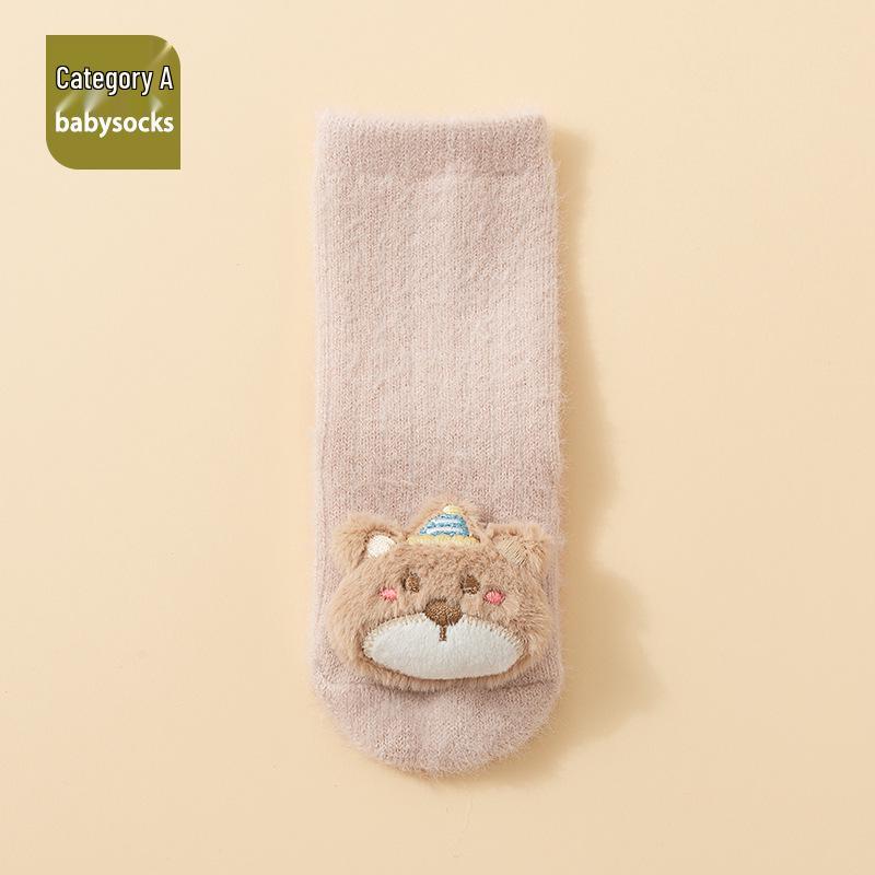 

Newborn Baby Wool Mid-Calf Socks - Thickened, Warm Velvet, for Autumn/Winter, Fits 0-1 Year Old S (0-1 years)