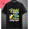 Unisex Funny Padel Tennis Graphic TShirt  Black with White Padel Racket  Ball Design Pure Cotton Casual Short Sleeve Tshirt
