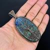Tree Of Life Azurite Malachite Pendant, Handmade Gemstone 999 Copper Wire Wrap Pendant Antique Jewelry, For Gift Copper Jewelry