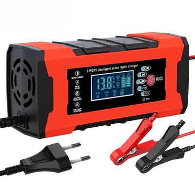 24V 5A 12V 10A Battery Charger Smart Fast Charging for Car Batteries 7-Stage Charge Pulse Repair for AGM GEL WET Lead Acid
