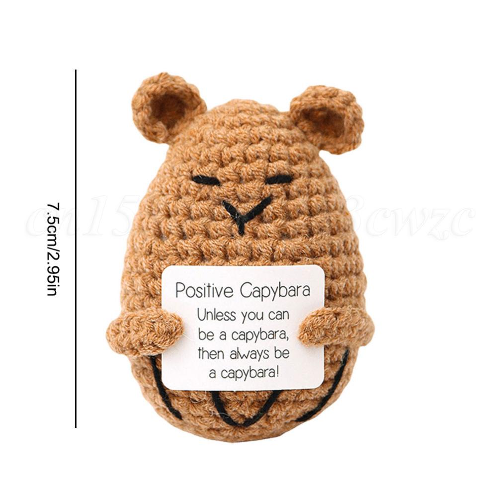 New Crochet Doll Emotional Support Crochet Doll with Positive Affirmation Card Creative Knitting Dolls Knitted Dolls Gifts