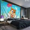 SpongeBob Cartoon Wall tapestry, aesthetic printed fabric blanket, suitable for bedroom, living room, and home decor.