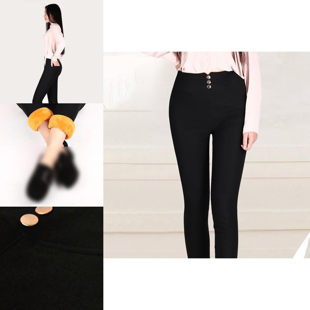 Elegant Women's Winter Warm Thick Trousers With Stretchy Leggings Design For A Flattering Fit