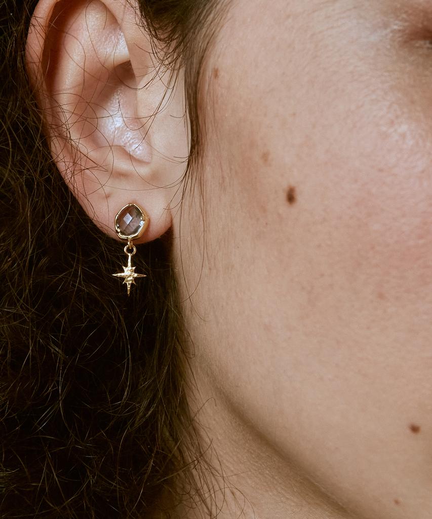 Iris Memory-Hope Starlight Crystal No. 4 Earrings-Gray