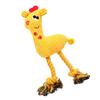 Dog Plush Toy Puppy Chewing Woven Rope Flannel Giraffe Shape Safe Cute for Pet Teeth Cleaning
