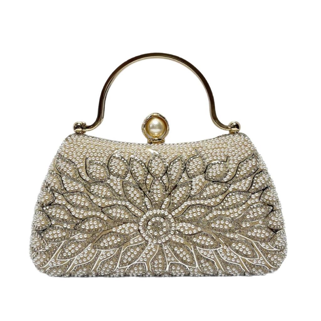 Borsa a pochette con perle e paillettes alla moda, Borsa a tracolla, Borsa da sera formale, Borsa da donna