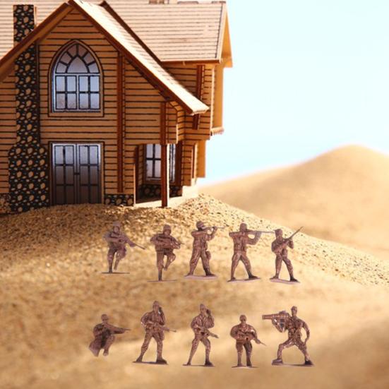 100Pcs Soldier Model Kit Play Sandtray Warrior Doll Fighting Scene Plastic Static Model Ornament Soldier People Military Model Children