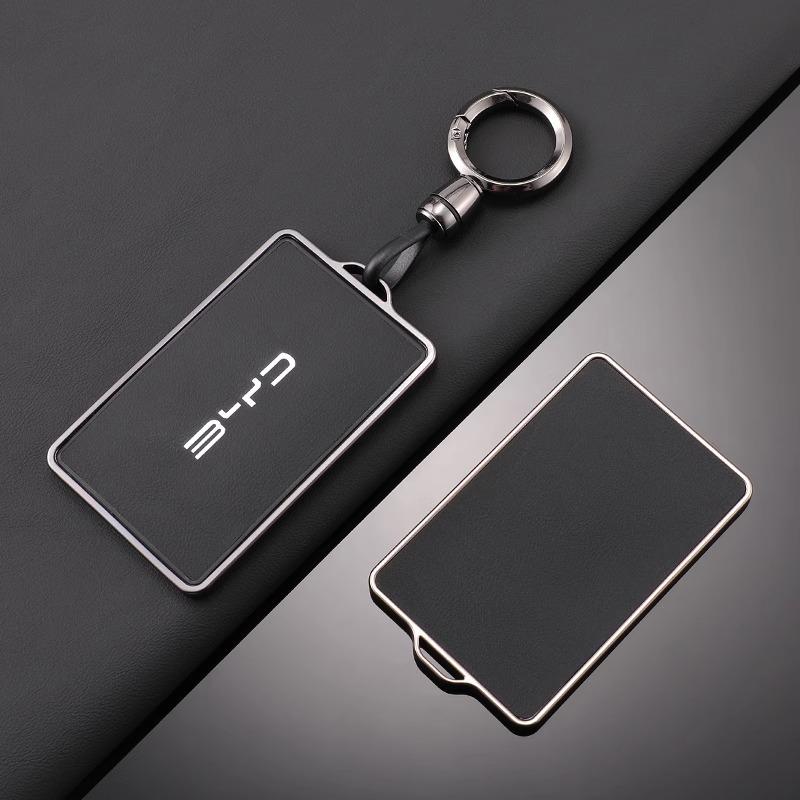 For BYD Tang DM Han EV Song PRO Qin PLUS DMI Auto Keyless Keychain Accessories Leather Car NFC Card Remote Key Case Full Cover