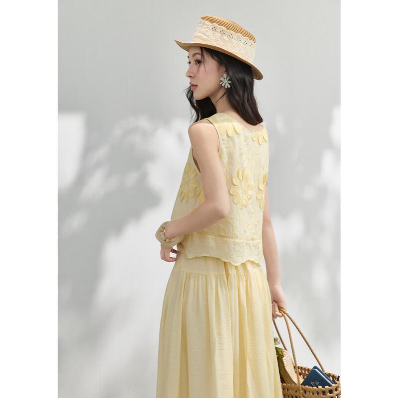 MiXiu Women's French Style Embroidered Two-Piece Set