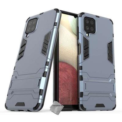 Capa rígida anti-choque para Samsung Galaxy A12 / M12 + vidro temperado - AZUL ESCURO