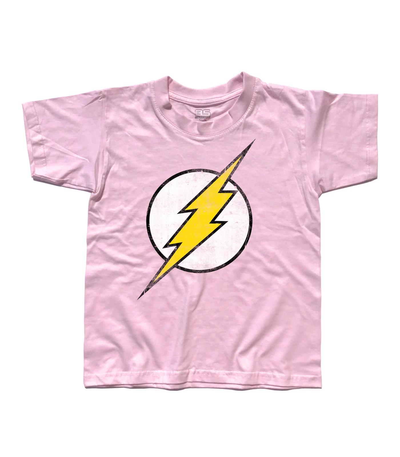T-Shirt Kid Logo The FLASH Distressed Lightning Barry Allen Vintage Comics 110