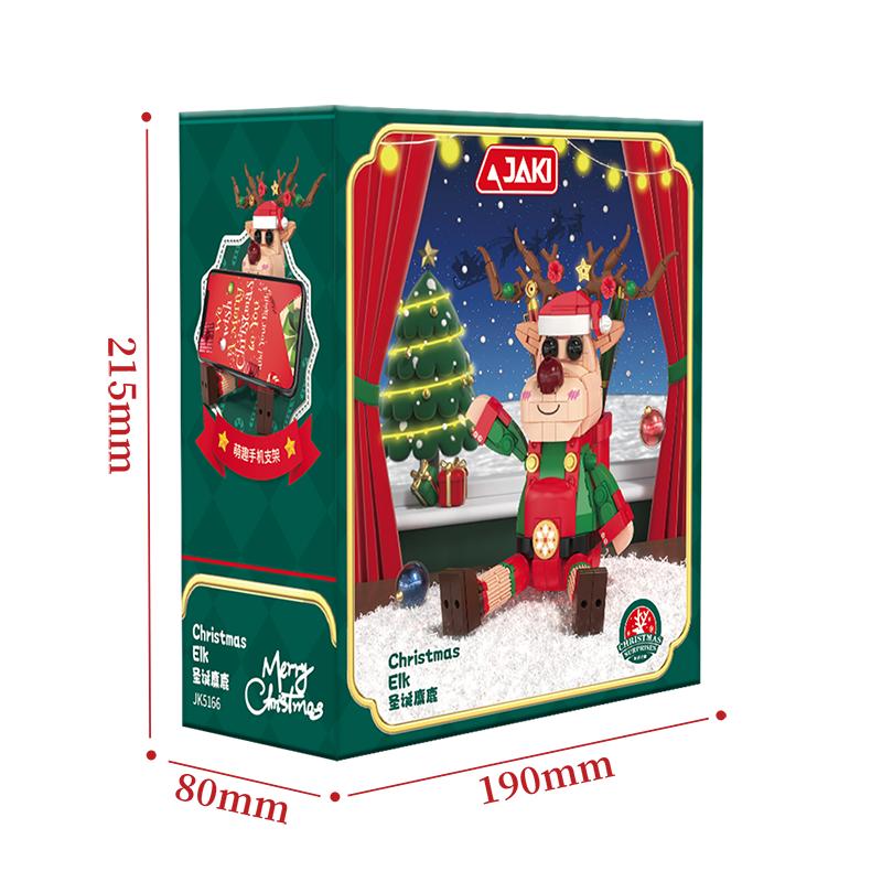 

Jaki Christmas Reindeer Household Decoration Holiday Ornament Construction Blocks Set Model Assembly Plaything Educational Toy Holiday Gift