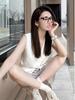 Wool Crop Top For Women Summer Blouse With Polo Neck And Wavy Knit Style