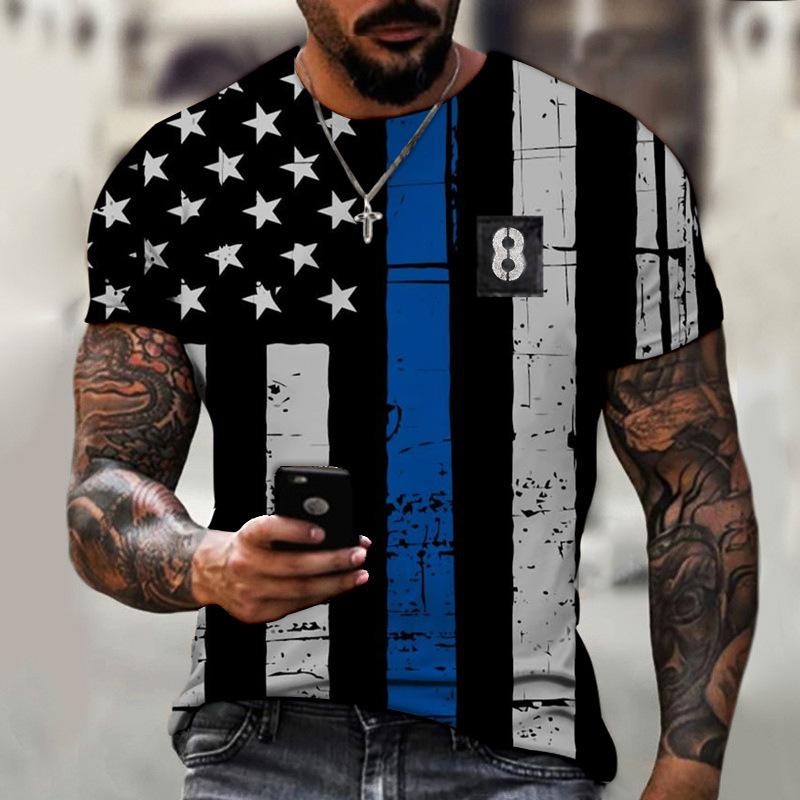 Men's Casual Printed Short Sleeve Loose Comfort Top T-Shirts Men’s