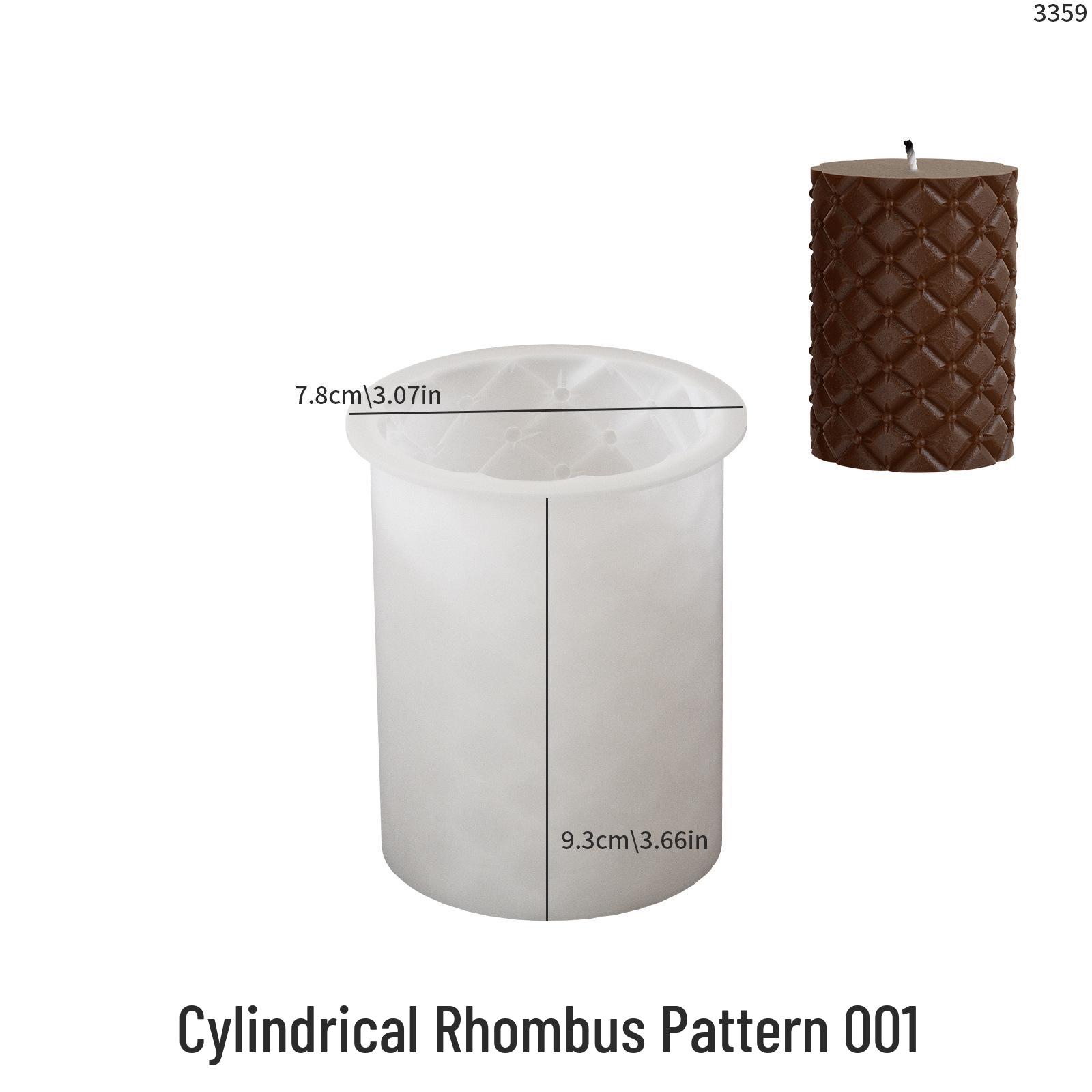 Poppy DIY Rhombus Leather Texture Silicone Mold for Aroma Diffuser and Candle Ornament.