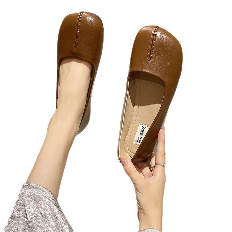 Weiches Leder weichsohlige Einzelschuhe Damen flachsohlige 2025 neu koreanische Version vielseitige Mode lässig ein Pedal Lazy Doudou Schuhe