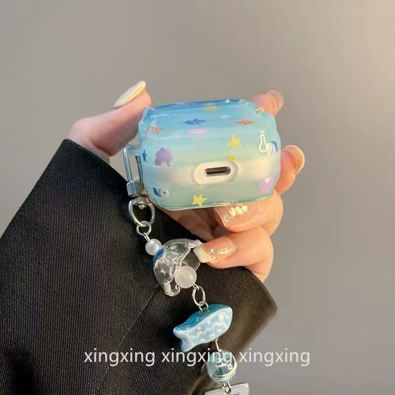 ins wind cute graffiti ocean small fish for airpodspro1 protective case earphone case 1st generation 1 soft silicone new