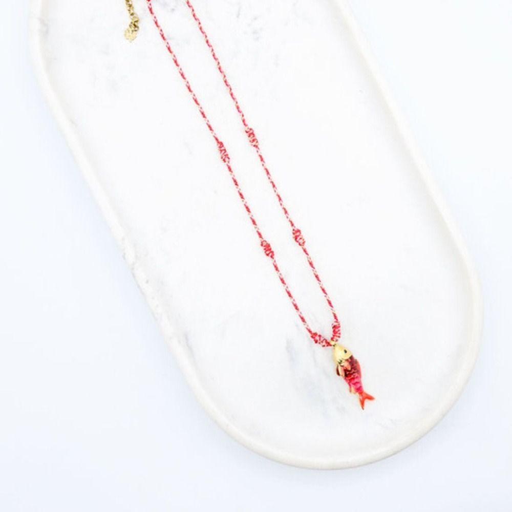 Stainless Steel Colorful Rope Necklace Trendy Casual Wear Fashion Jewelry Minimalist Multifunctional Neck Accessories