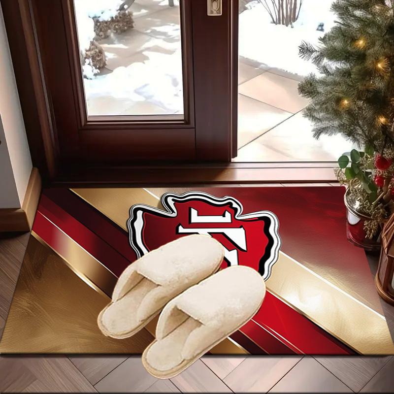 Stadt Chiefs Emblem Bedruckter Teppich für Büro, Stuhlunterlage, Dekorativer Teppich Bodenmatte, Große Größe Fan Geschenke Weihnachtsgeschenke