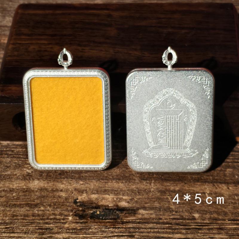 Tibetan Thangka Titanium Steel Gold Silver Pendant: Single/Double-Sided Benming Buddha Amulet