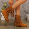 Marque de Mode Design Gland Western Bottes Stray Femmes 2025 Automne Bout Pointu Mi-Mollet Bottes d'Équitation Bohème Décoration Métallique Bottillons