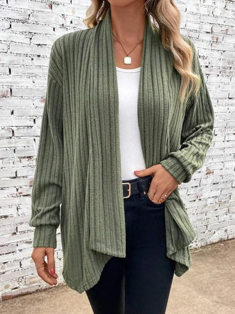 

Women s Olive Green Open Front Cardigan Sweater Casual Long Sleeve Lightweight Knitwear S