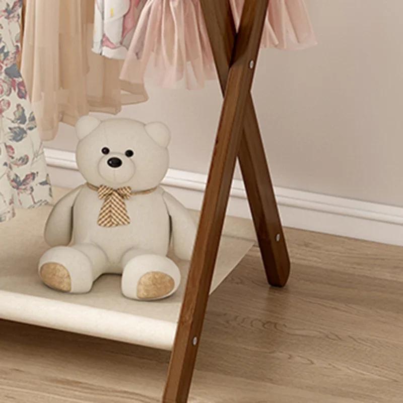 Floor Clothes Rack Foldable Organizer Portable Coat Racks Bamboo Bedroom Clothes Rack Living Room Nordic Clothing Racks Storage