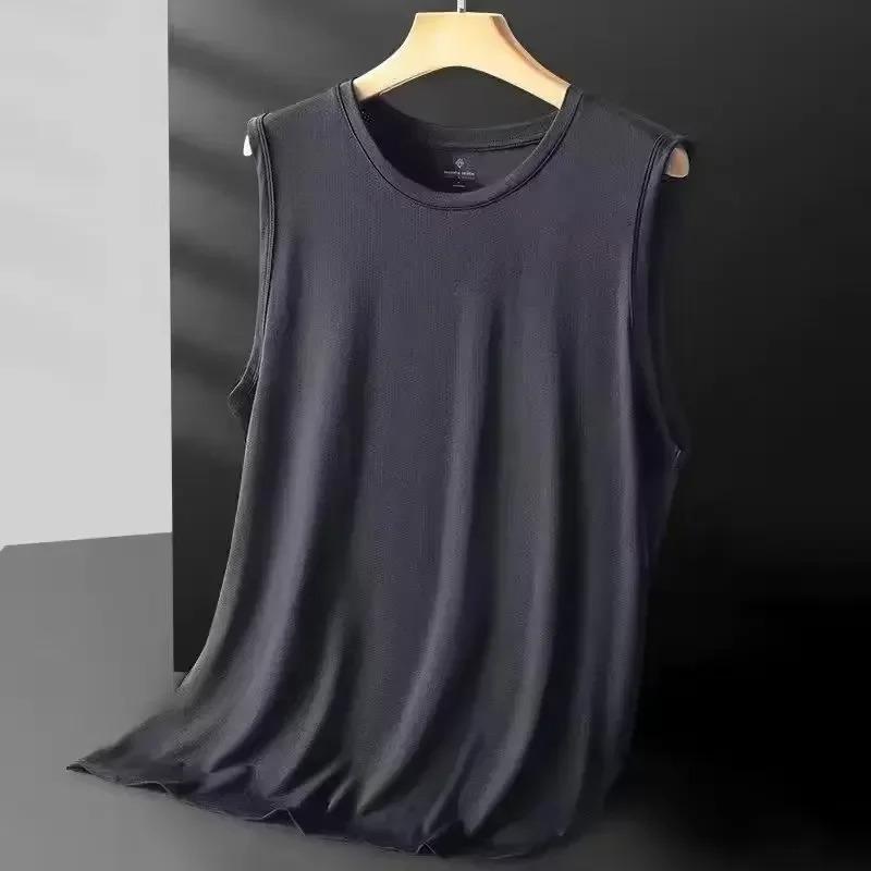 Men's Ice Silk Mesh Vest Lightweight Sports Summer Wear Sleeveless T Shirt Tank Casual Fashion Outerwear
