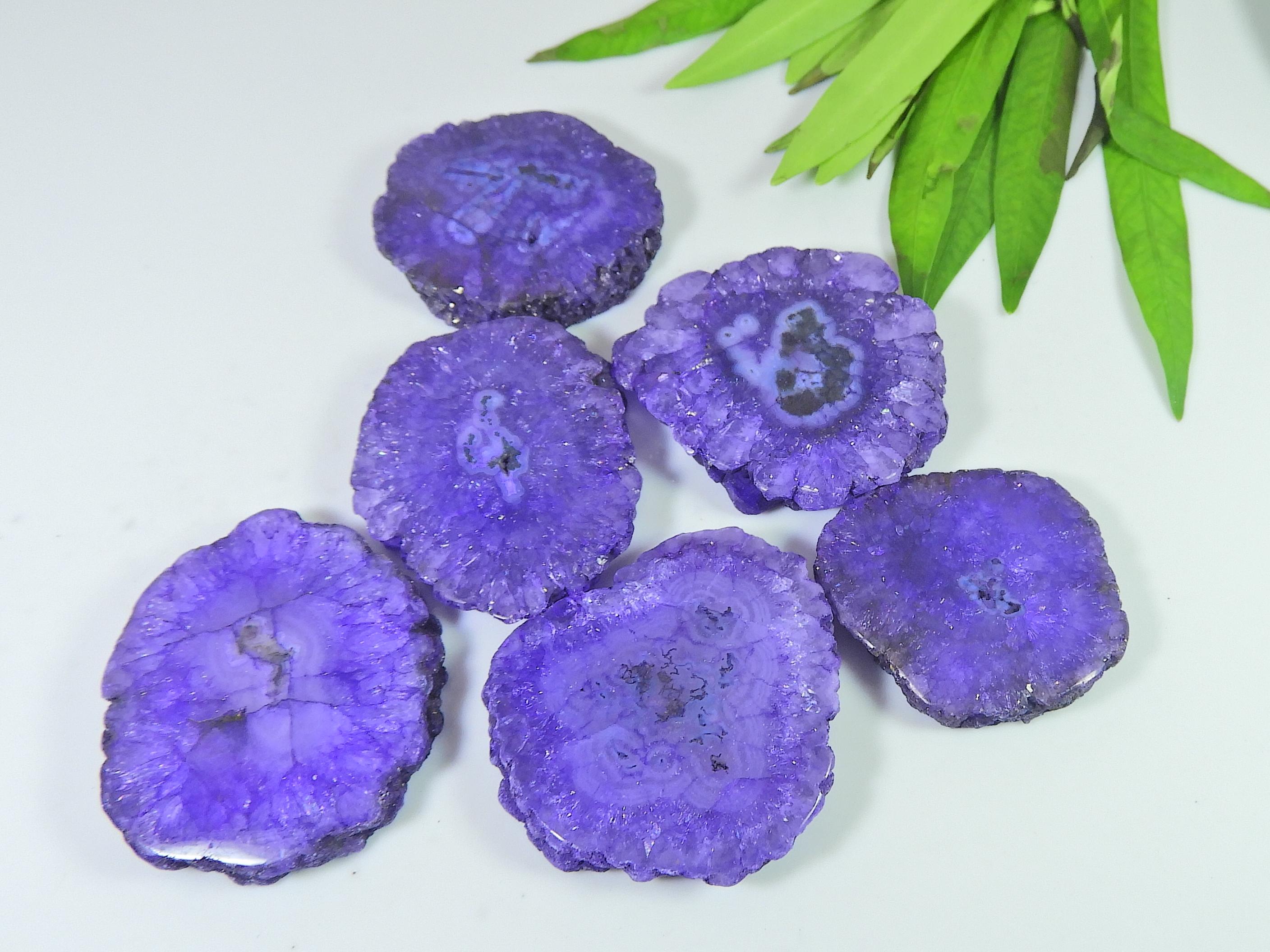 

06Pcs Blue Solar Druzy Agate Geode Fancy Cabochon Loose Gemstone Lot 455Cts RQ-2649