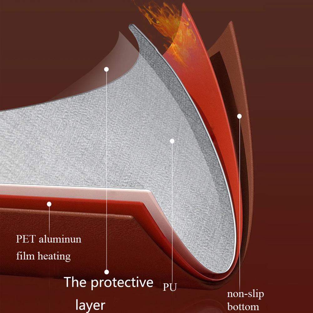 Mouse Pad elétrico de aquecimento para escritório, mesa digital com display, aquecimento de inverno, tapete de mesa à prova d'água