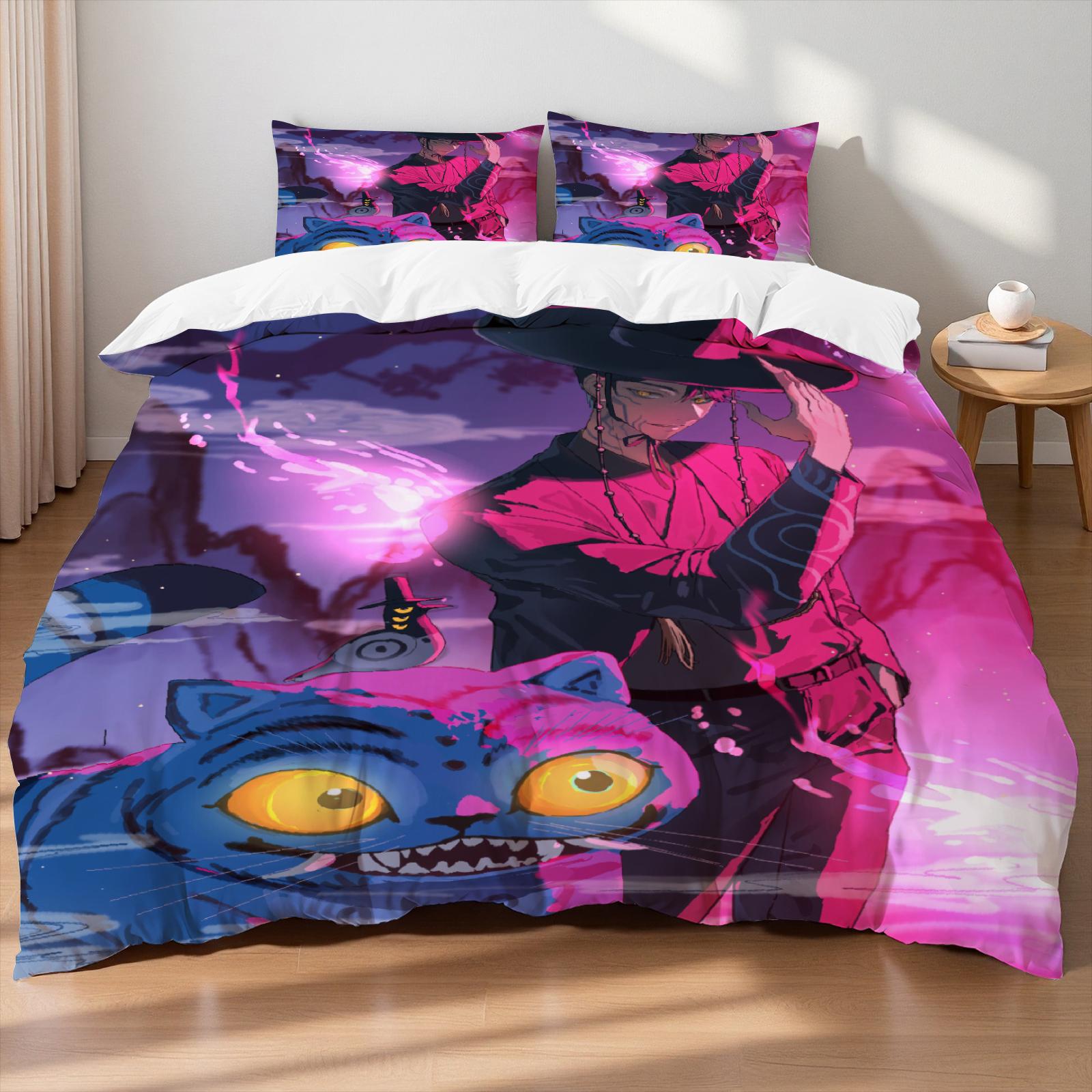 

K-pop Девушки Парни Группа D-Охотники на демонов Принт Бессердечное Пододеяльник Мультиразмер Спальня Общежитие Праздничное Постельное Белье Декорация EU Twin(135x200cm)