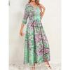 JPNTKY Fashion Spring Autumn Long Sleeve V-Neck Casual Dresses