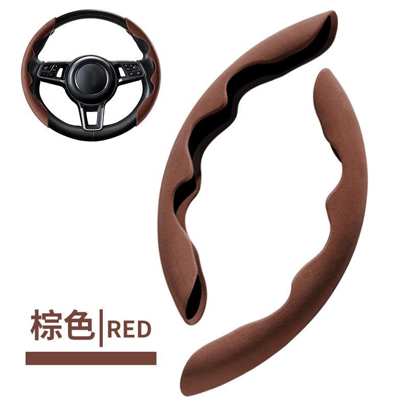 

Новая пара автомобильных чехлов на руль 38 см 15 дюймов из углеродного черного волокна, силиконовый чехол на руль, противоскользящий C