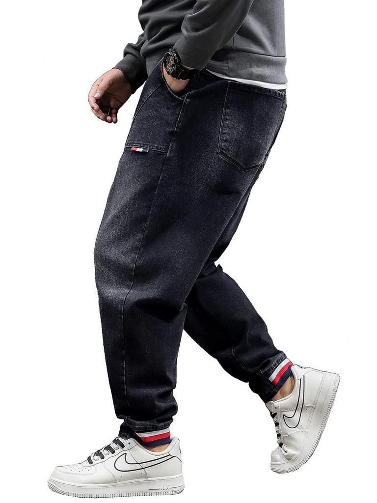 Xiaofeiniu Men's Elastic Waist Skinny Jeans: Fashionable, Versatile, Comfortable Fit for All Sizes