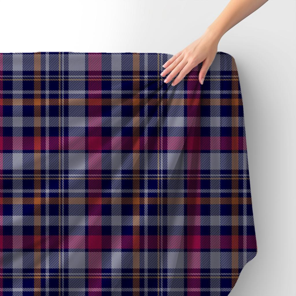 Royal Samt Stoff Polyester Zum Nähen - Motiv Dunkel Kariert