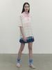 KIRSH Cut-Off Collar Point Lace Short Sleeve Knit [Ivory]