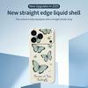 For iPhone 17 Pro Case Green Butterfly Pattern Printing Straight Edge TPU Phone Back Cover