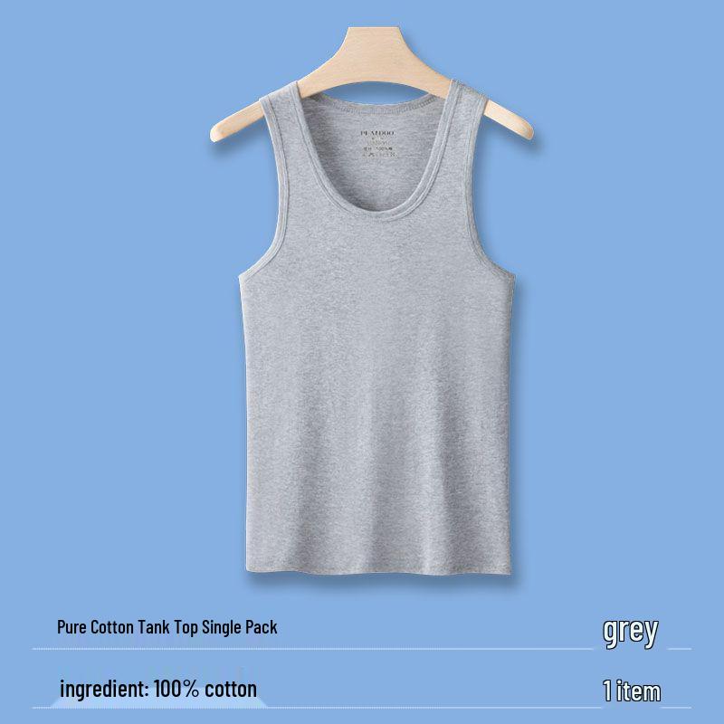 Men's 100% Cotton Sleeveless Racerback Tank Top for Summer Fitness