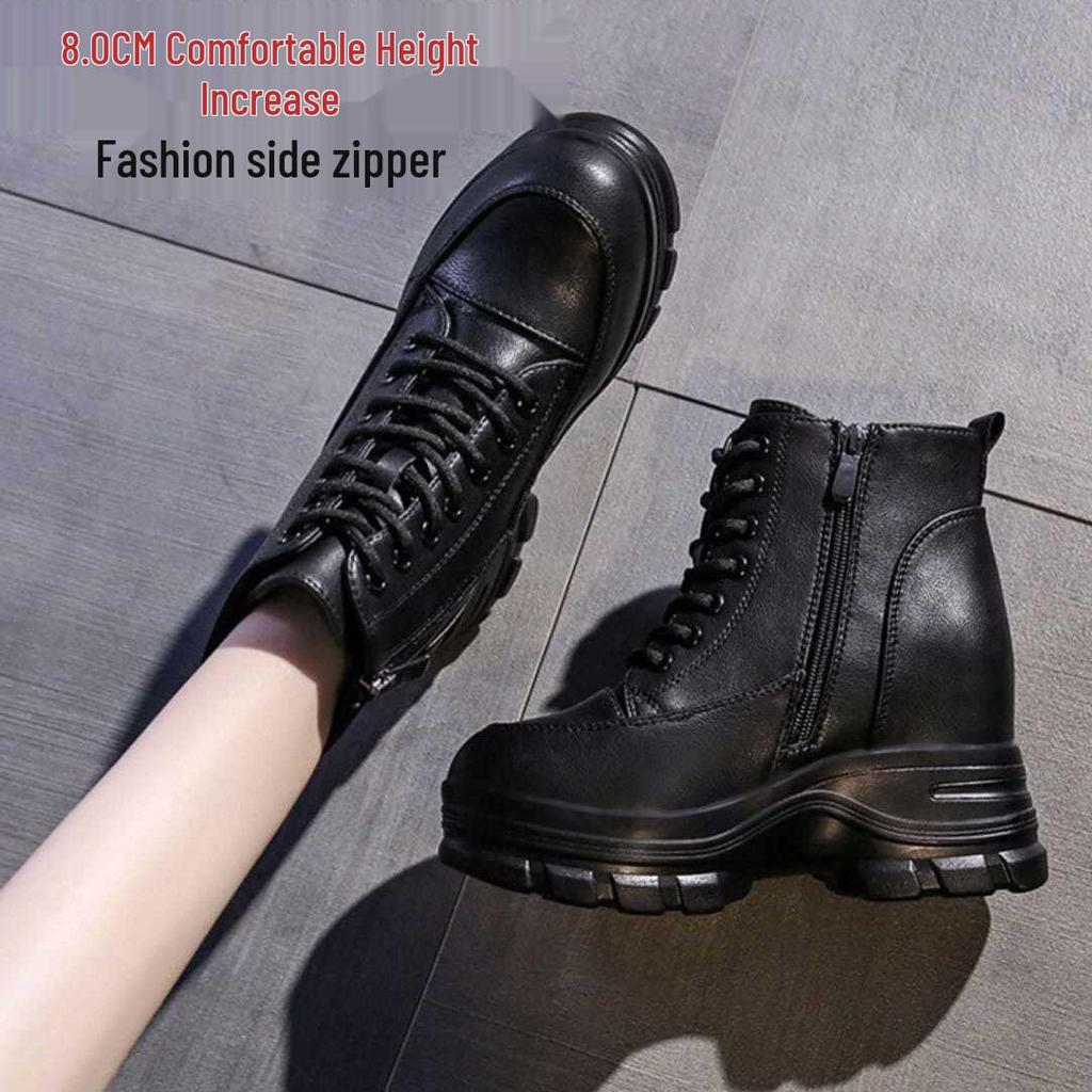 Thick-Soled Platform Hidden Heel Anime High Heels - Spring/Autumn Women's Shoes for Slim Feet; Martin Boots Style